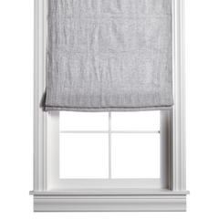 Barn & Willow | Belgian Flax Linen Roman Shade - Mist Gray product image
