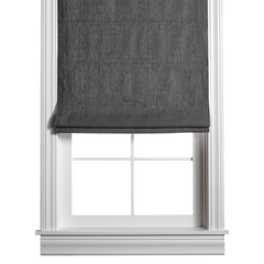 Barn & Willow | Belgian Flax Linen Roman Shade - Stone Gray product image