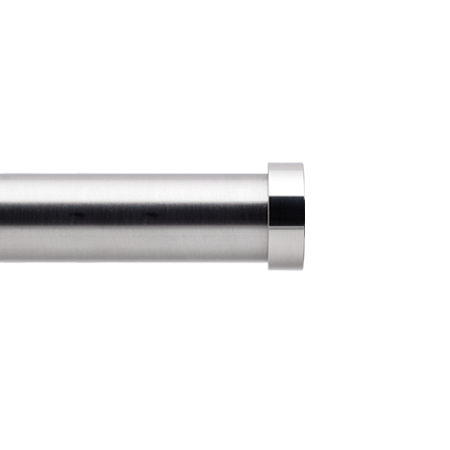 Customized Drapery Hardware Rod, Brushed Stainless (Stud-Finial)