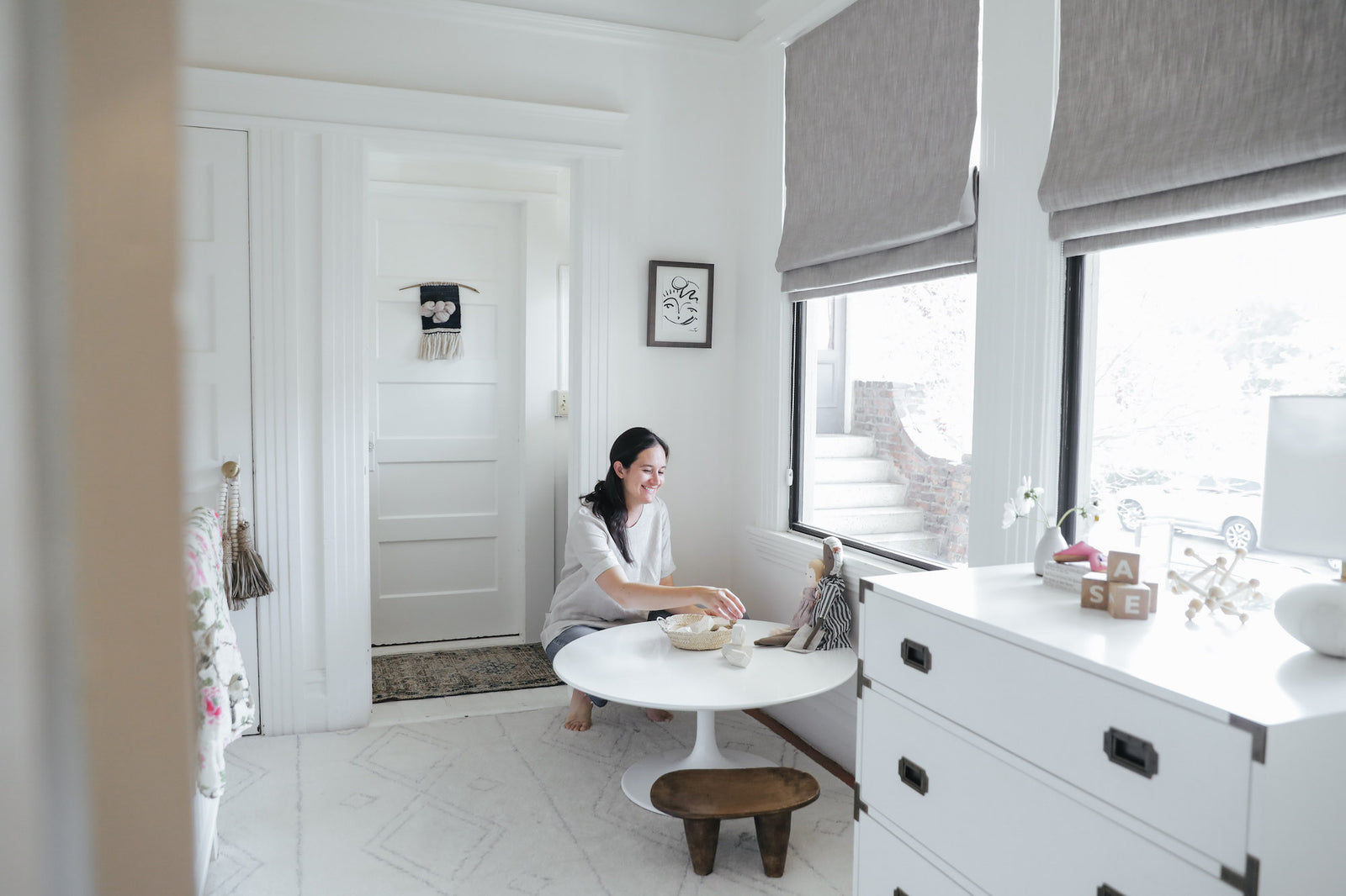 Flat style roman shades custom made Ash color : Barn & Willow