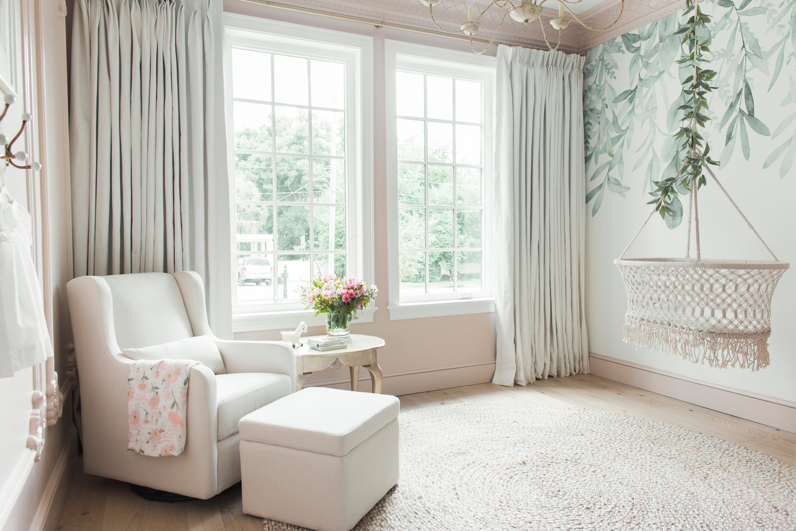 2 pinch pleat custom drapes in organic cotton Ivory color : Barn & Willow