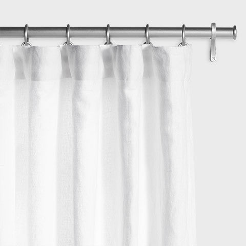 Belgian Flax Linen Drapery - Optic White