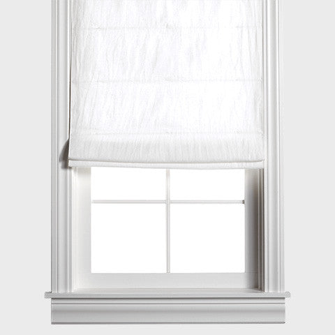 Belgian Flax Linen Roman Shade - Optic White