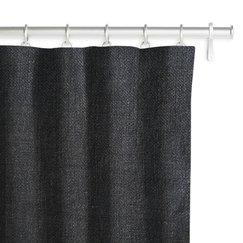 Wool Linen Blend Drapery - Carbon Navy