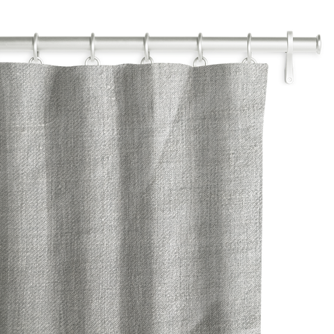 Wool Linen Blend Drapery - Silver