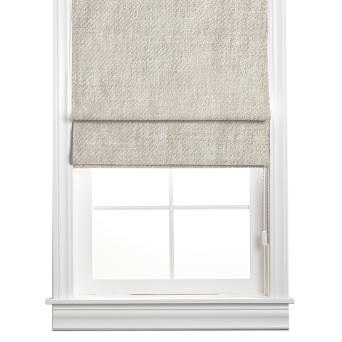 Wool-Linen Blend Roman Shade - Parchment