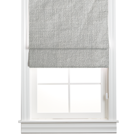 Wool-Linen Blend Roman Shade - Silver