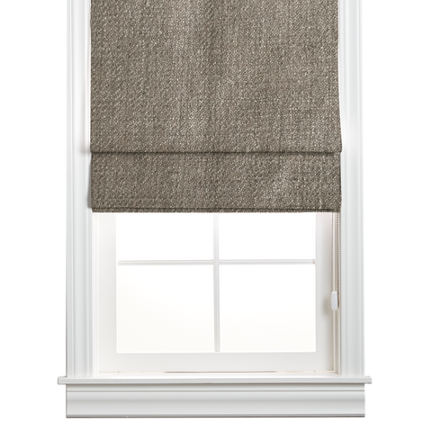 Wool-Linen Blend Roman Shade - Taupe