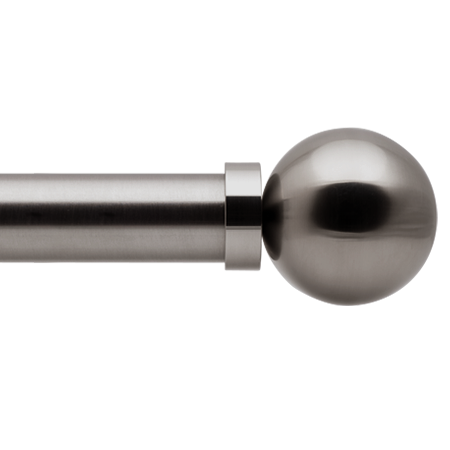 Customized Drapery Hardware Rod, Brushed Carbon (Ball-Finial)