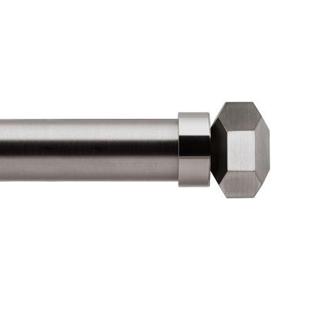 Customized Drapery Hardware Rod, Brushed Carbon (Faceted-Finial)