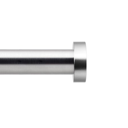 Customized Drapery Hardware Rod, Brushed Stainless (Disc-Finial)