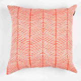Curved Herringbone Pillow Cover - Coral
