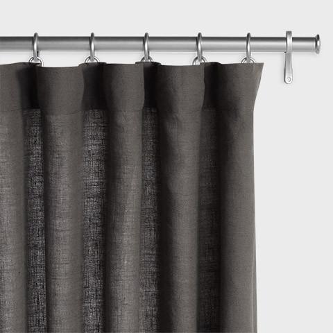 Draperie en lin belge blanchi - Gris foncé