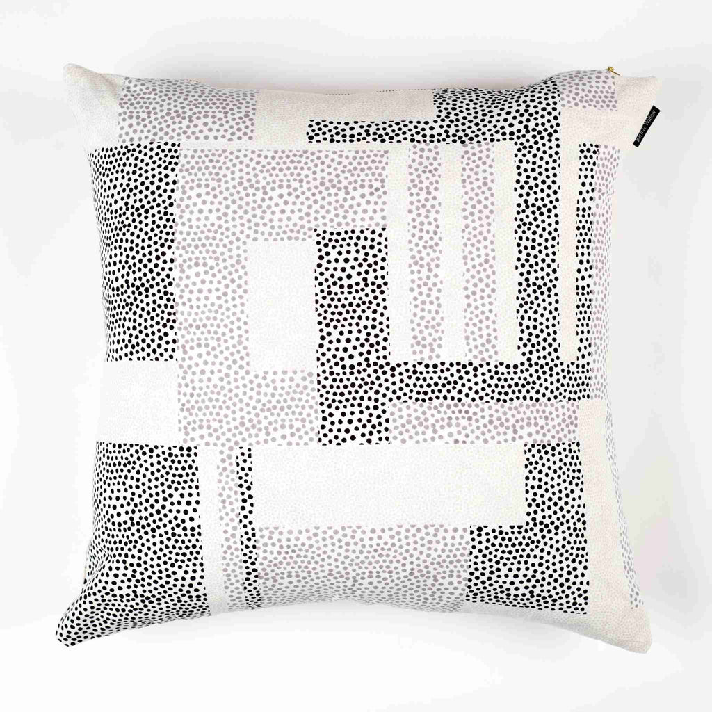 Dots Pillow Cover – Black & Gray Dots