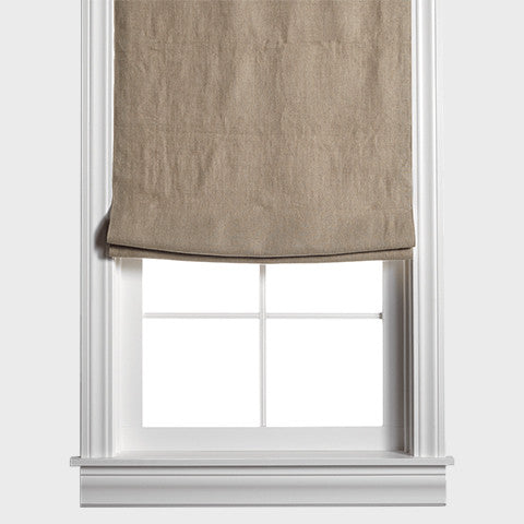 Belgian Linen Roman Shade - Flax