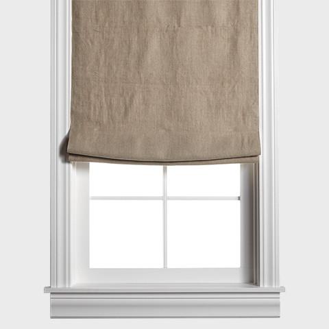 Belgian Linen Roman Shade - Flax
