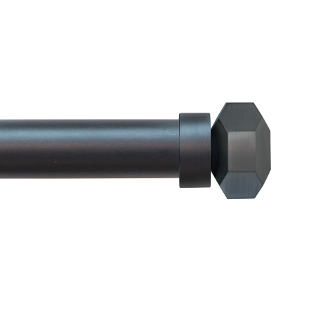 Tringle à rideaux personnalisée, satin silex (embout à facettes)