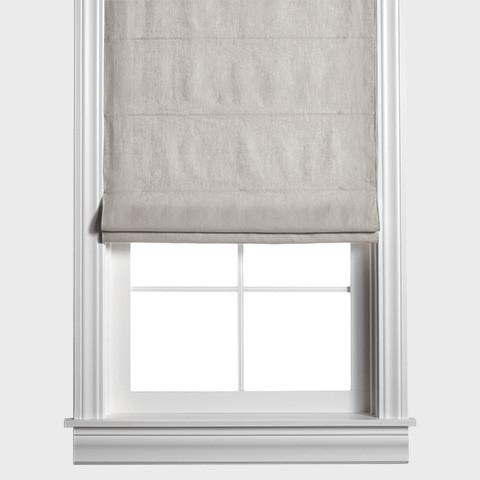 Belgian Flax Linen Roman Shade - Light Gray