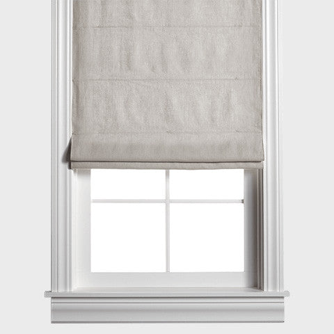 Belgian Flax Linen Roman Shade - Light Gray