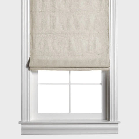 Belgian Flax Linen Roman Shade - Natural