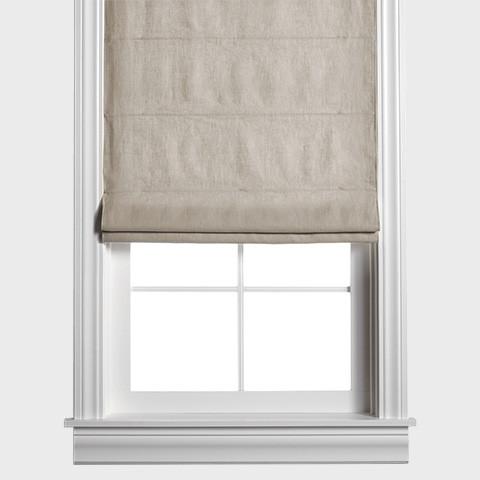 Belgian Flax Linen Roman Shade - Oatmeal