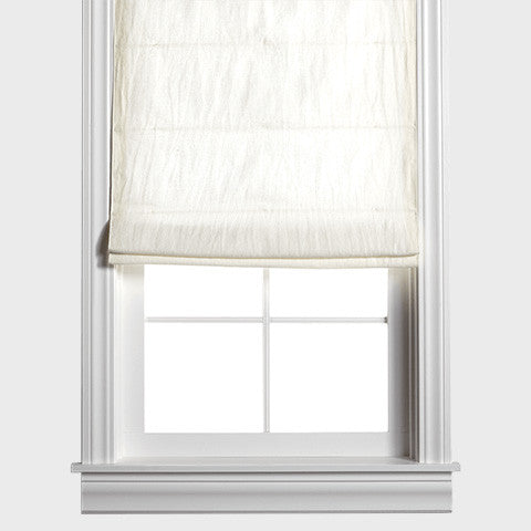 Belgian Flax Linen Roman Shade - Off White