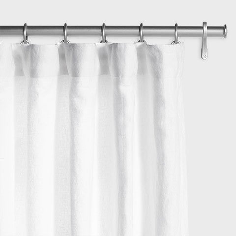 Belgian Flax Linen Drapery - Optic White