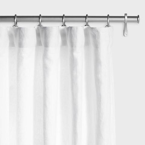 Belgian Flax Linen Drapery - Optic White