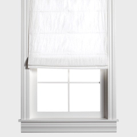 Belgian Flax Linen Roman Shade - Optic White