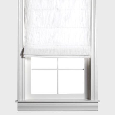 Belgian Flax Linen Roman Shade - Optic White