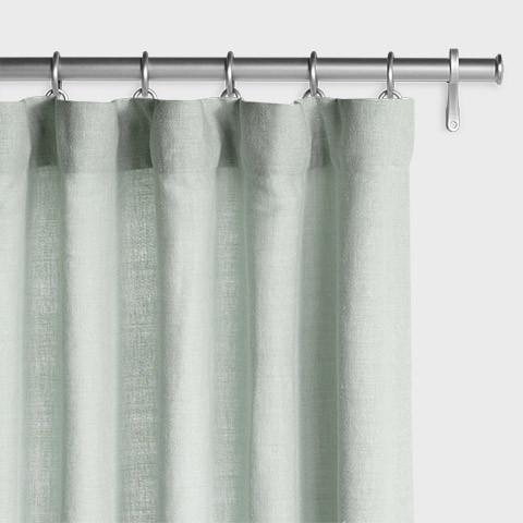 Washed Belgian Linen Drapery - Seafoam