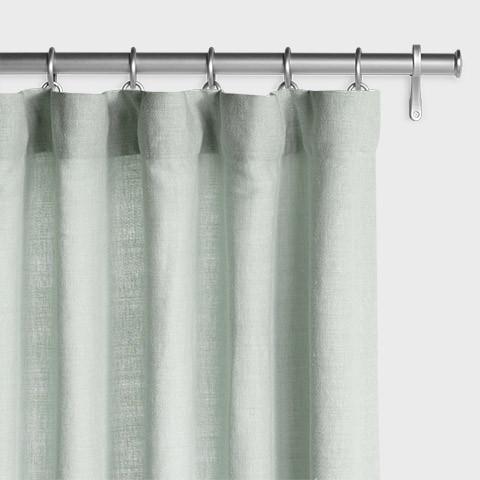 Sayre Washed Linen Drapery Panel with Trim Border